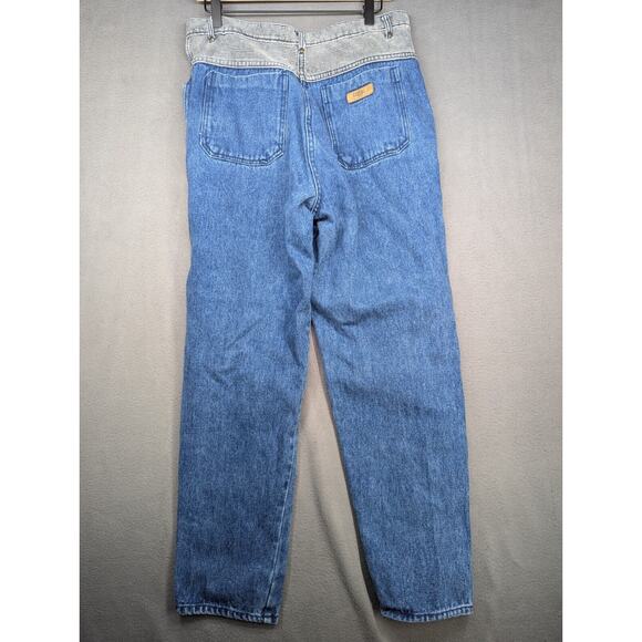 Vintage Gitano Jeans Womens 32 18W High Rise Mom Blue Gray Two Tone - Picture 5 of 10